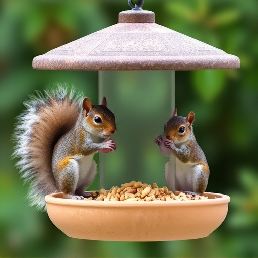 Squirrels kept away by feeder baffle