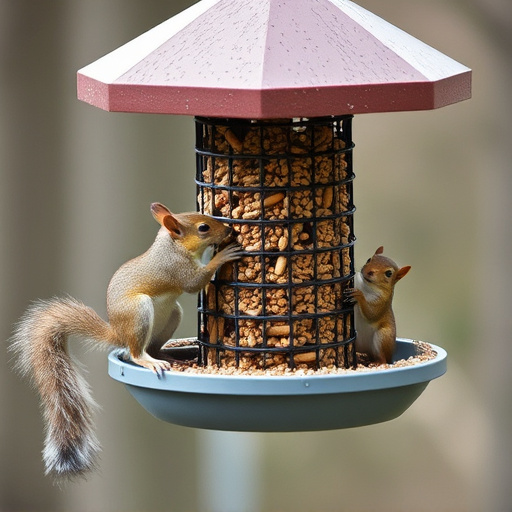 Squirrels kept away by feeder baffle