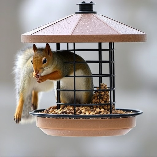 Squirrels kept away by feeder baffle