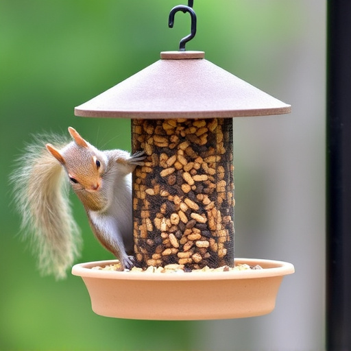 Squirrels kept away by feeder baffle