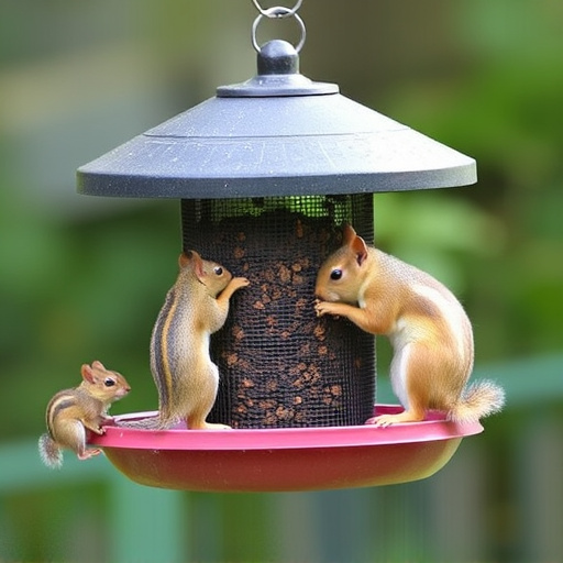 Squirrels kept away by feeder baffle