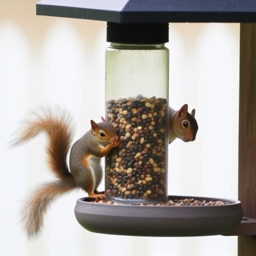 Squirrels kept away by feeder baffle