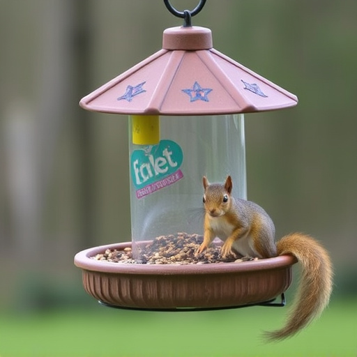 Squirrels kept away by feeder baffle