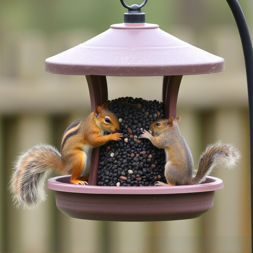 Squirrels kept away by feeder baffle