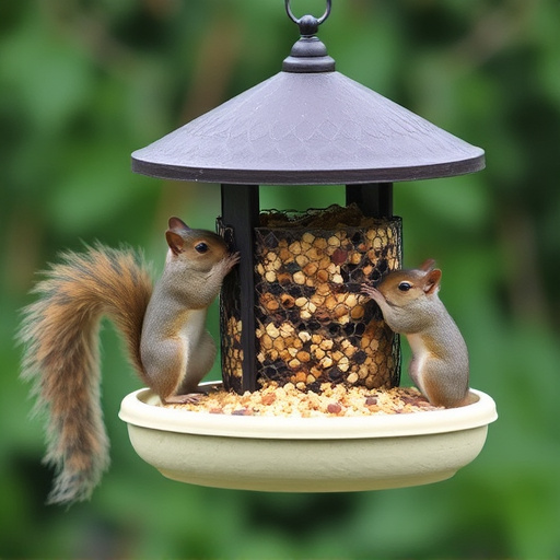 Squirrels kept away by feeder baffle