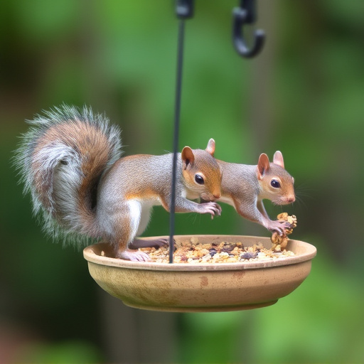 Squirrels kept away by feeder baffle