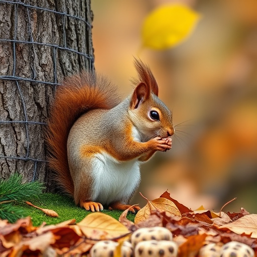 Squirrels near autumn bird food