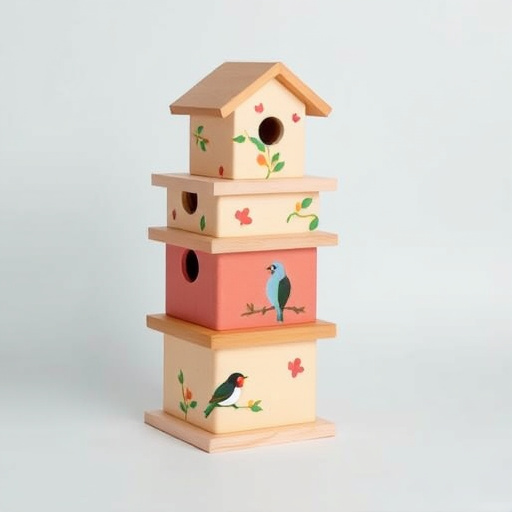 Stacked bird food boxes for delivery