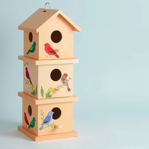 Stacked bird food boxes for delivery