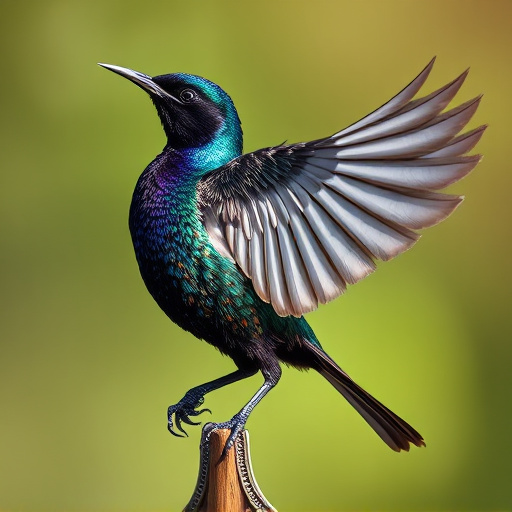 Starling displaying iridescent feathers