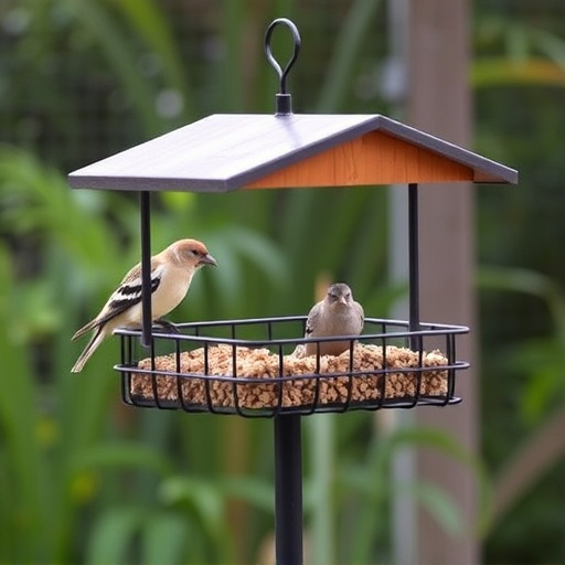 Sturdy feeder mounted on pole guard