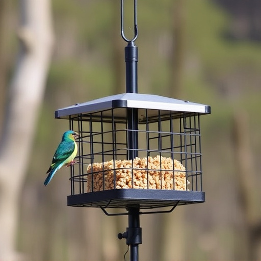 Sturdy feeder mounted on pole guard