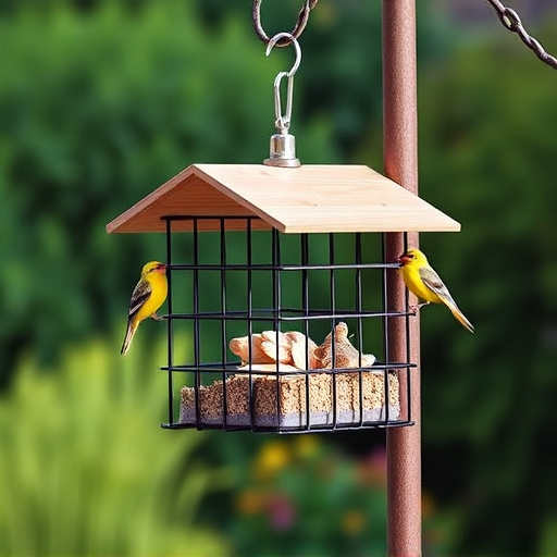 Sturdy feeder mounted on pole guard