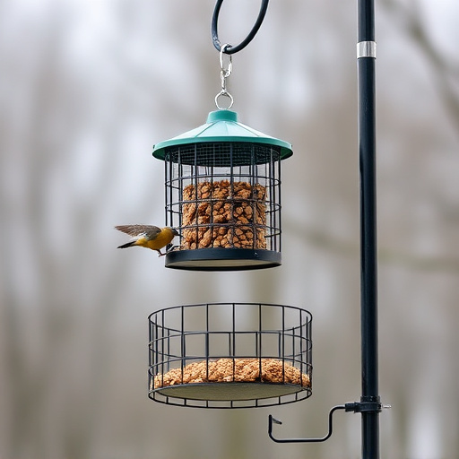 Sturdy feeder mounted on pole guard