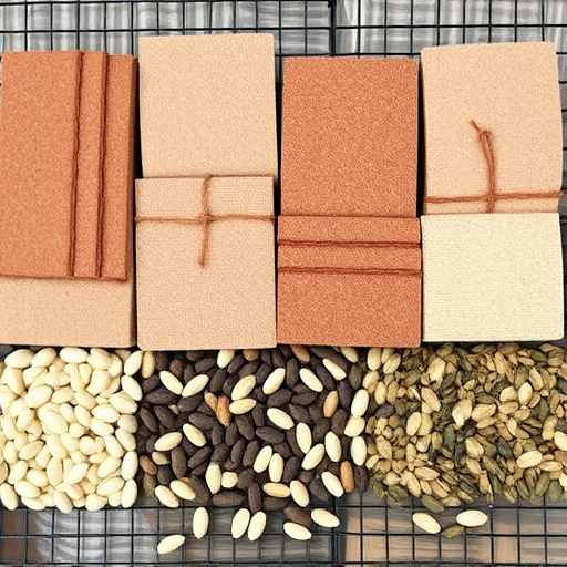 Suet blocks and seed mix displayed