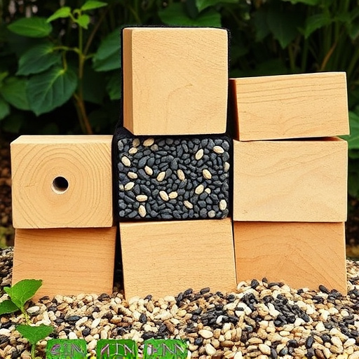 Suet blocks and seed mix displayed