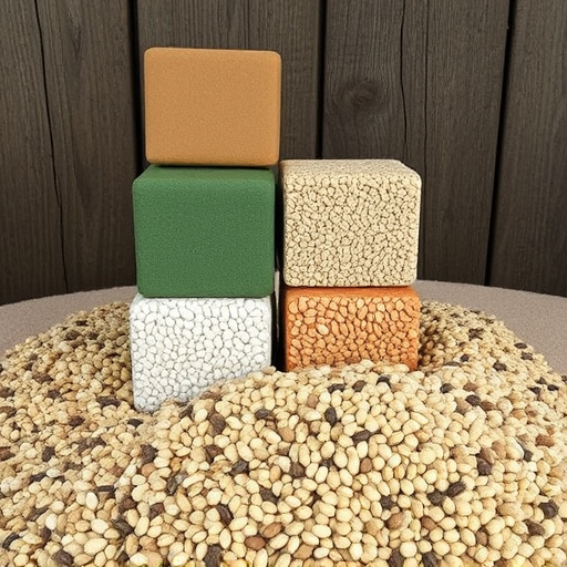 Suet blocks and seed mix displayed