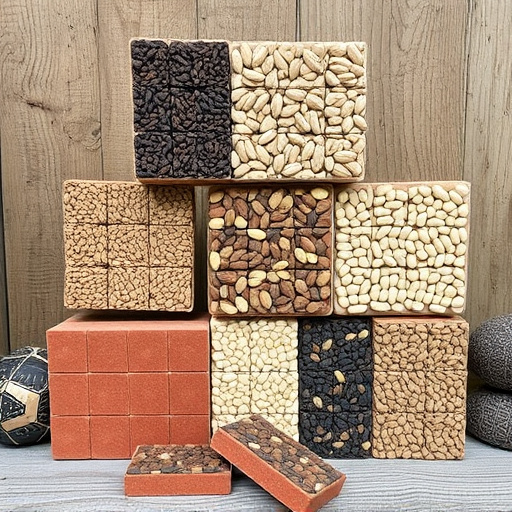 Suet blocks and seed mix displayed