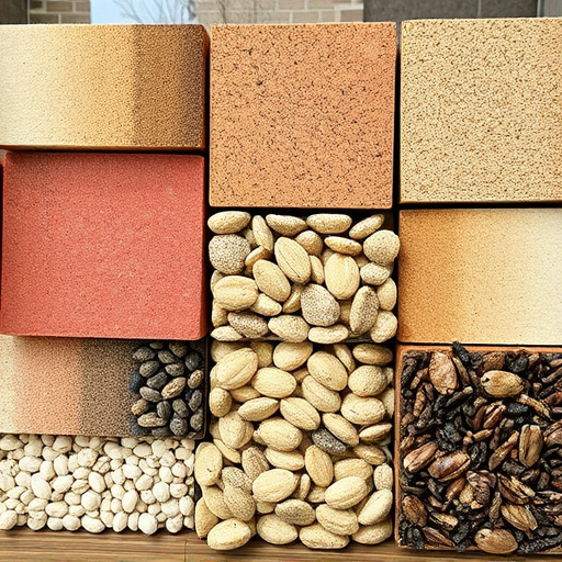 Suet blocks and seed mix displayed