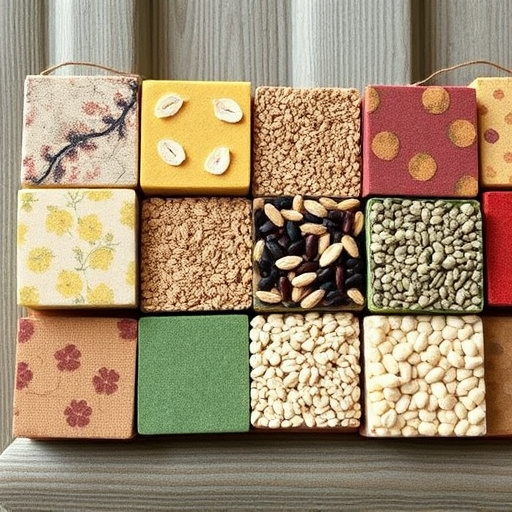 Suet blocks and seed mix displayed