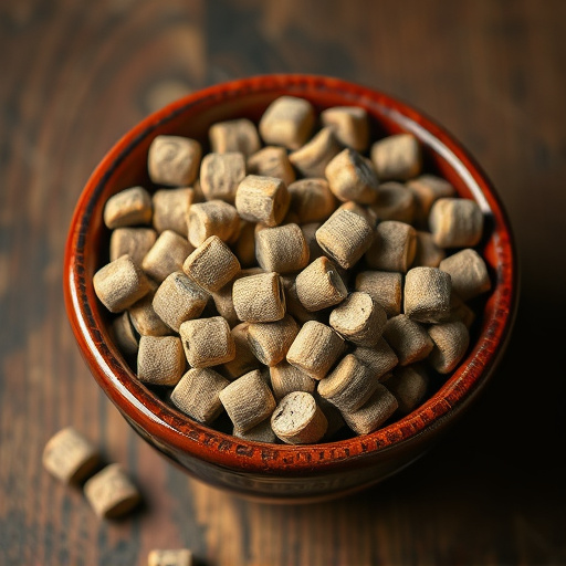 Suet pellets in a ceramic bowl