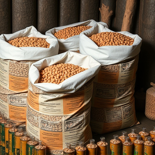 Suet pellets in large storage bags