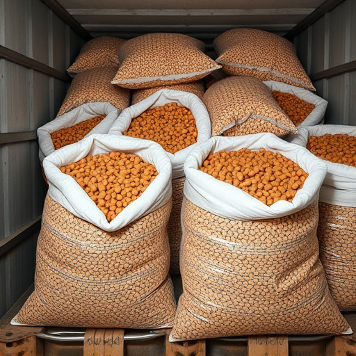 Suet pellets in large storage bags