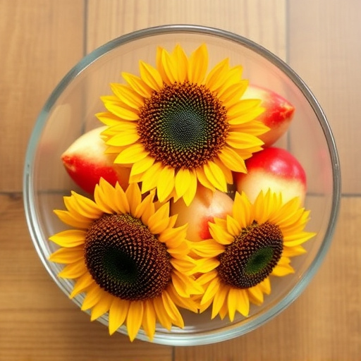 Sunflower hearts in a clear dish