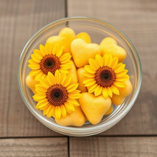 Sunflower hearts in a clear dish