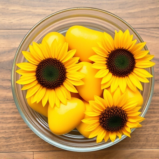 Sunflower hearts in a clear dish