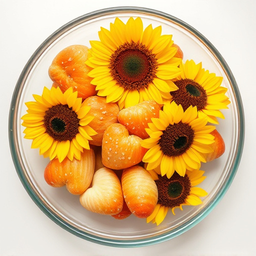 Sunflower hearts in a clear dish