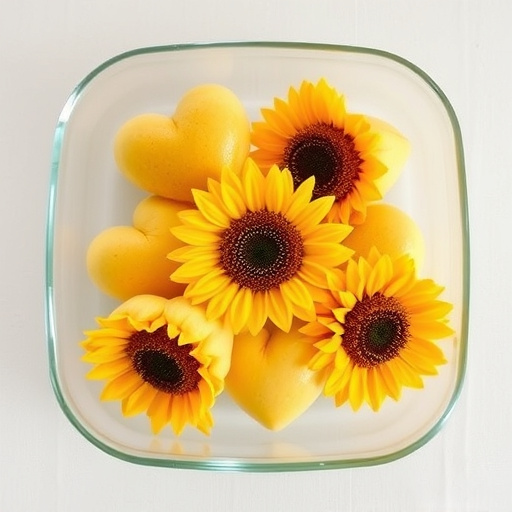 Sunflower hearts in a clear dish