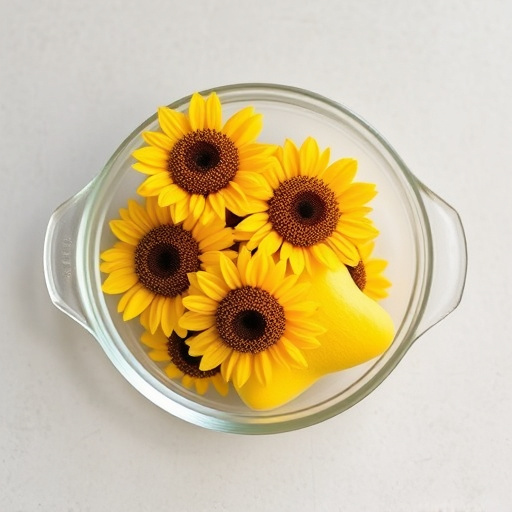 Sunflower hearts in a clear dish