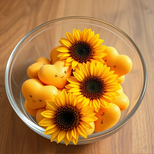 Sunflower hearts in a clear dish