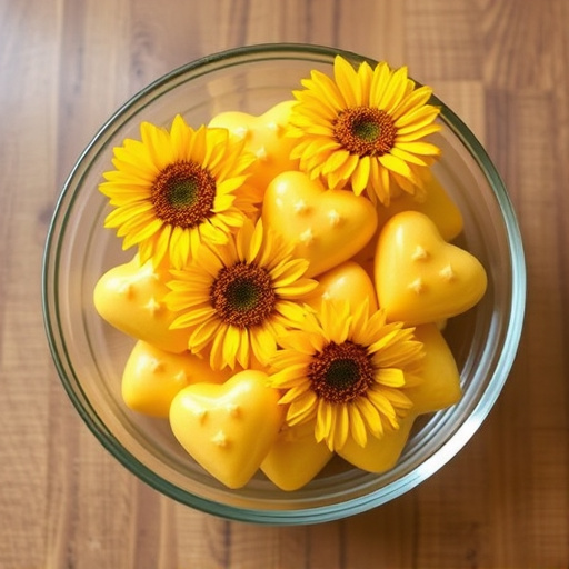 Sunflower hearts in a clear dish