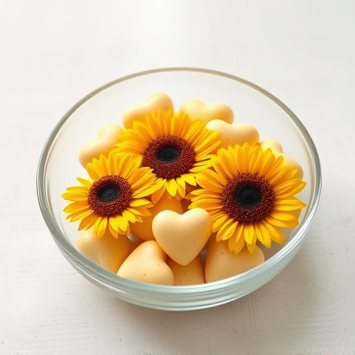 Sunflower hearts in a clear dish