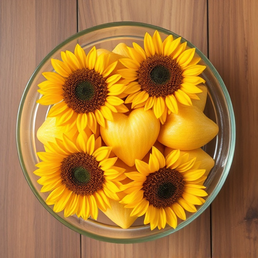 Sunflower hearts in a clear dish