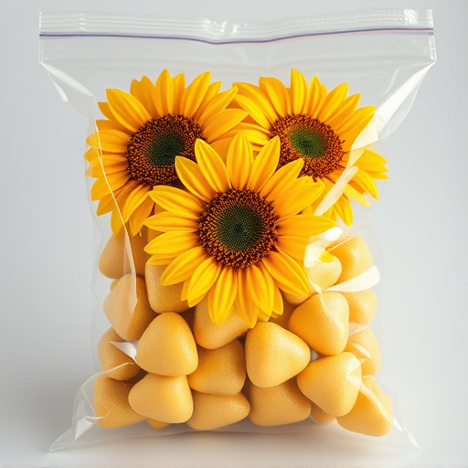 Sunflower hearts in clear plastic bag
