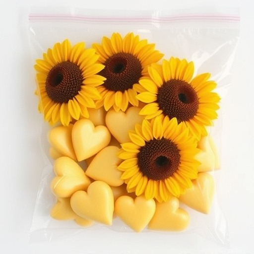 Sunflower hearts in clear plastic bag