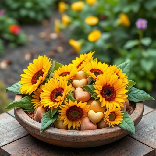 Sunflower hearts poured into bird table tray