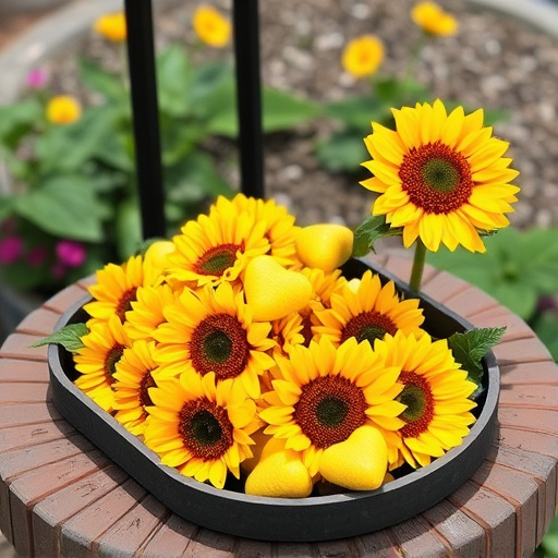 Sunflower hearts poured into bird table tray