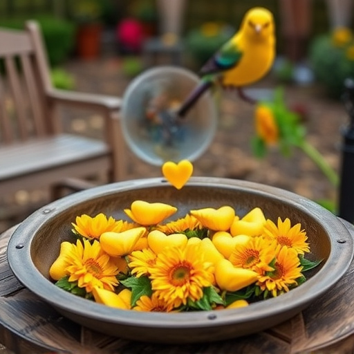 Sunflower hearts poured into bird table tray