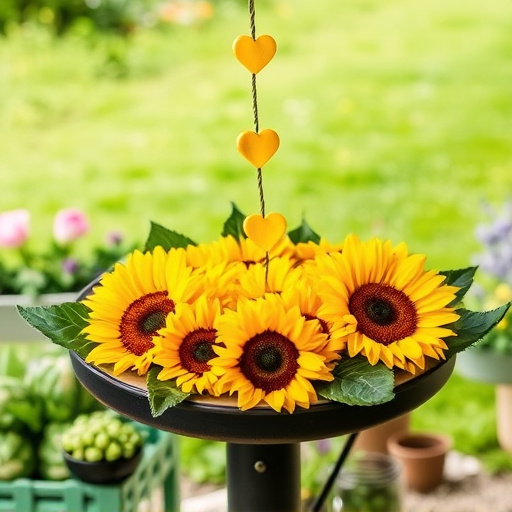 Sunflower hearts poured into bird table tray
