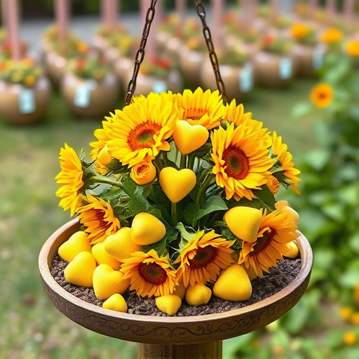 Sunflower hearts poured into bird table tray
