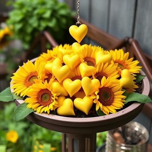 Sunflower hearts poured into bird table tray