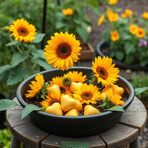 Sunflower hearts poured into bird table tray