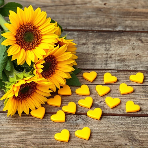Sunflower hearts spilling onto wooden surface