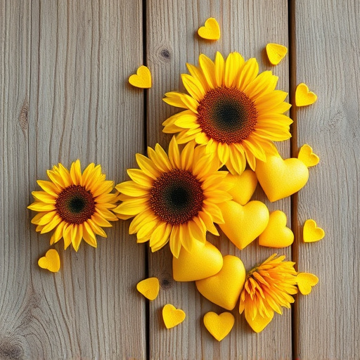 Sunflower hearts spilling onto wooden surface