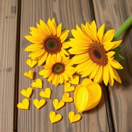Sunflower hearts spilling onto wooden surface