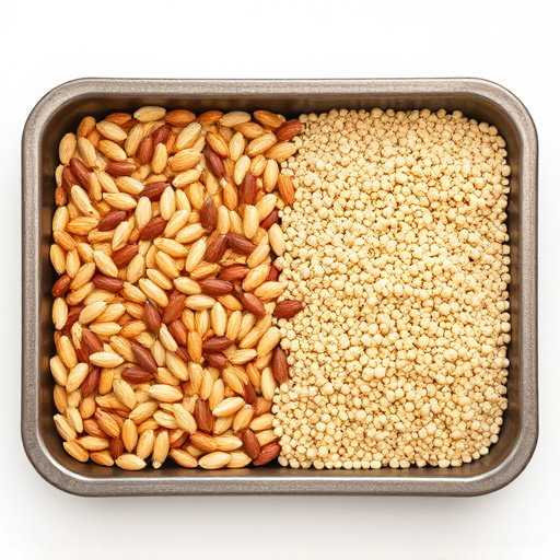 Sunflower seeds and millet in tray